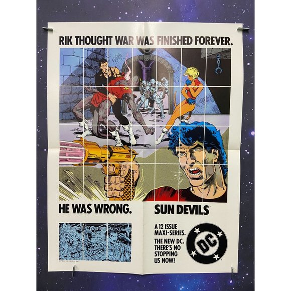 17 x 22" SUN DEVILS Conway, Jurgans, 1984, DC Comics Shop Promo Poster VTG - Picture 1 of 2